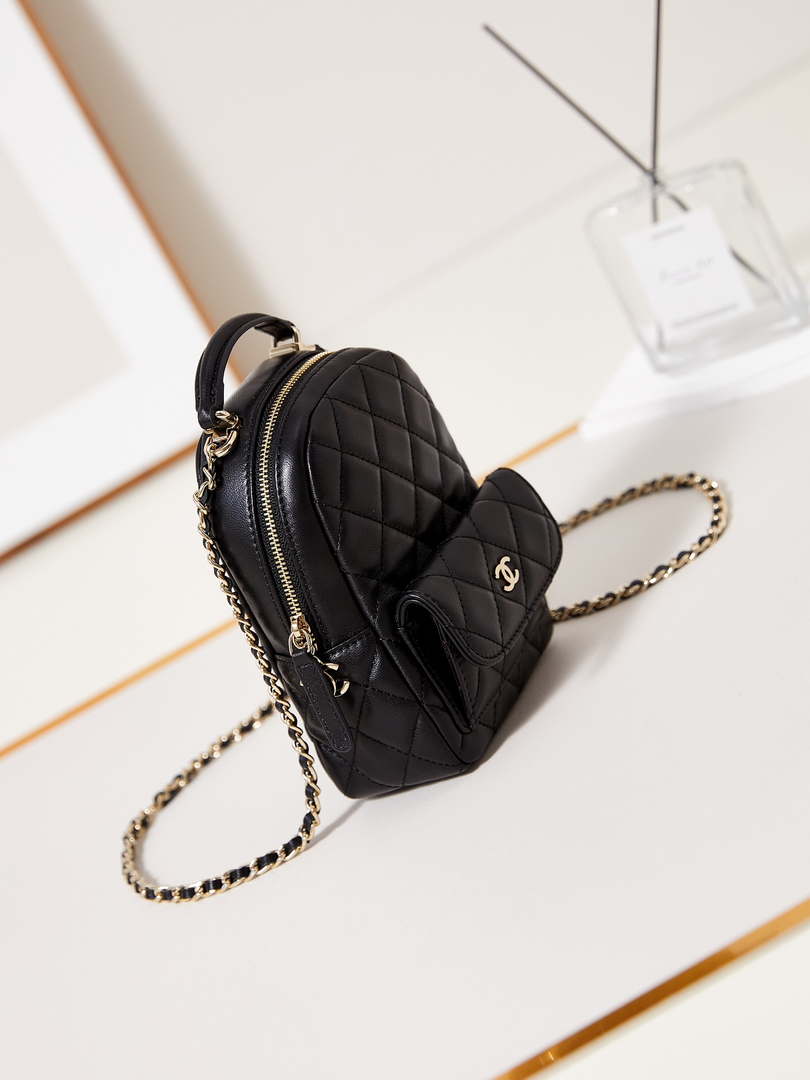 Chanel Ap3753 CLASSIC MINI Backpack Lambskin Black