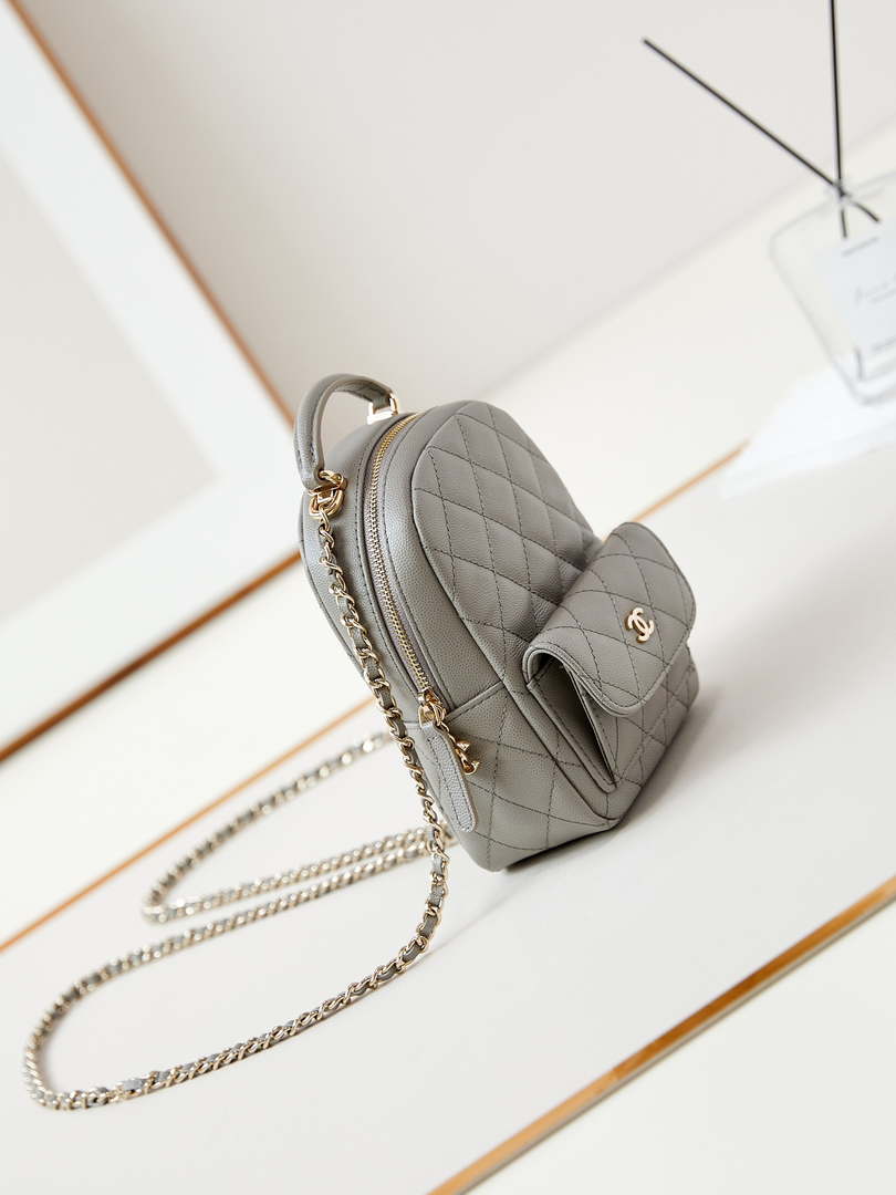 Chanel Ap3753 CLASSIC MINI Backpack Calfskin Grey - Default Title - View 3