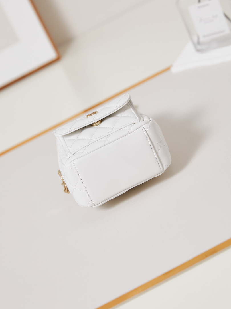 Chanel Ap3753 CLASSIC MINI Backpack Lambskin White
