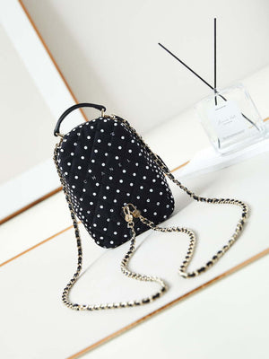 Chanel Ap3753 CLASSIC MINI Backpack Tweed & Gold-Tone Metal Black white - Default Title - View 5