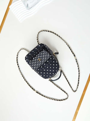 Chanel Ap3753 CLASSIC MINI Backpack Tweed & Gold-Tone Metal Black white - Default Title - View 7