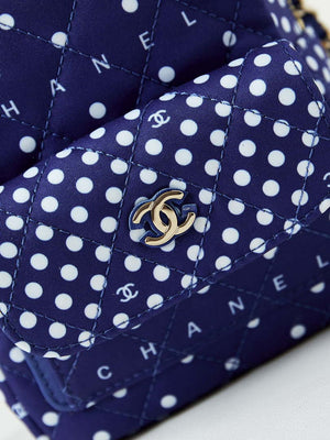 Chanel Ap3753 CLASSIC MINI Backpack Tweed & Gold-Tone Metal Blue white - Default Title - View 2