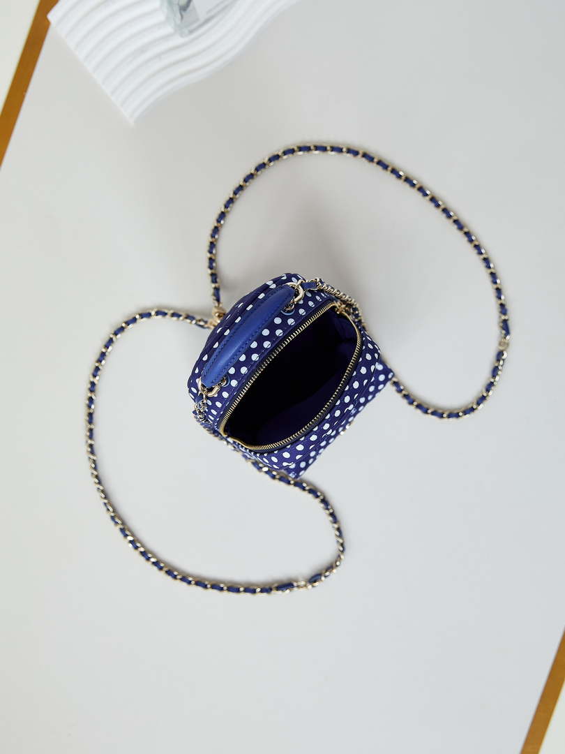 Chanel Ap3753 CLASSIC MINI Backpack Tweed & Gold-Tone Metal Blue white - Default Title - View 8