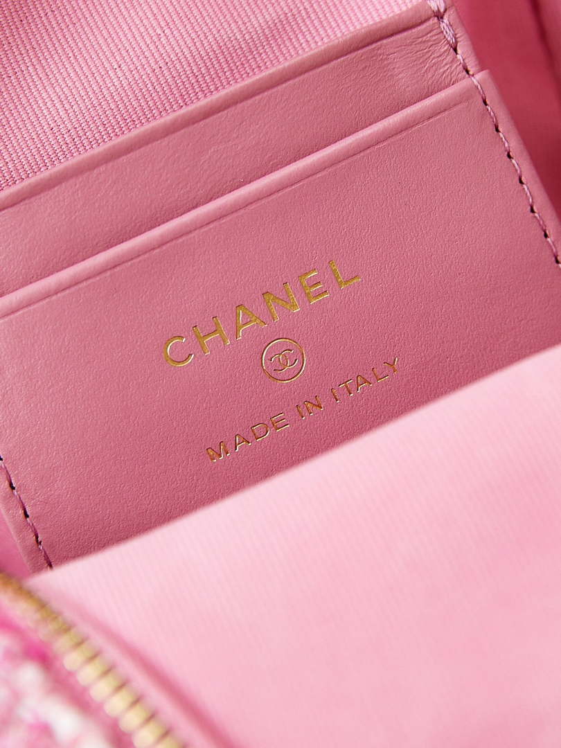 Chanel Ap3753 CLASSIC MINI Backpack Tweed & Gold-Tone Metal Light Pink