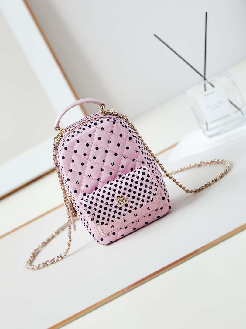 Chanel Ap3753 CLASSIC MINI Backpack Tweed & Gold-Tone Metal Pink & Black - Default Title - View 1