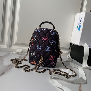 Chanel Ap3753 CLASSIC MINI Printed Fabric & Gold Metal Black & Multicolour - Default Title - View 2