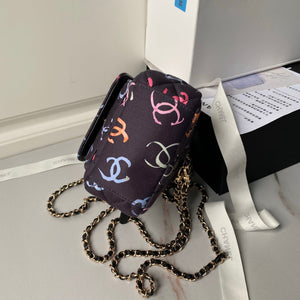 Chanel Ap3753 CLASSIC MINI Printed Fabric & Gold Metal Black & Multicolour - Default Title - View 7