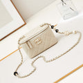 Chanel AP3784 Clutch With Chain Lambskin Vanity Box bag with Enamel buckle AP3231 Beige - Default Title - View 1