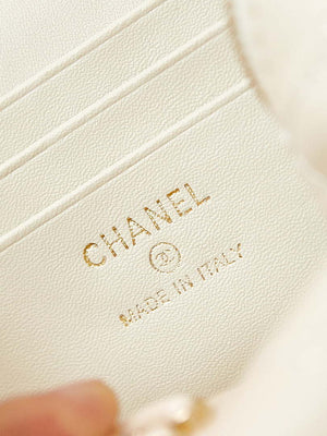 Chanel AP3784 Clutch With Chain Lambskin Vanity Box bag with Enamel buckle AP3231 Beige - Default Title - View 9