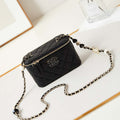 Chanel AP3784 Clutch With Chain Lambskin Vanity Box bag with Enamel buckle AP3231 Black - Default Title - View 1