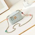 Chanel AP3784 Clutch With Chain Lambskin Vanity Box bag with Enamel buckle AP3231 Light Blue - Default Title - View 1