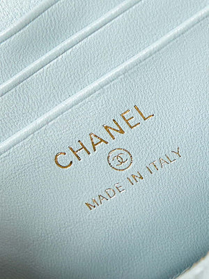 Chanel AP3784 Clutch With Chain Lambskin Vanity Box bag with Enamel buckle AP3231 Light Blue - Default Title - View 9