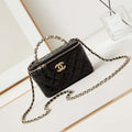 Chanel AP3804 Clutch Lambskin Vanity Box bag With Pearl handle Black - Default Title - View 1