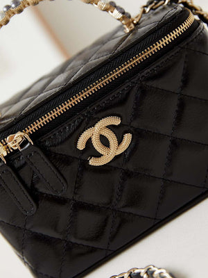 Chanel AP3804 Clutch Lambskin Vanity Box bag With Pearl handle Black - Default Title - View 2
