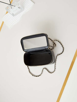 Chanel AP3804 Clutch Lambskin Vanity Box bag With Pearl handle Black - Default Title - View 8