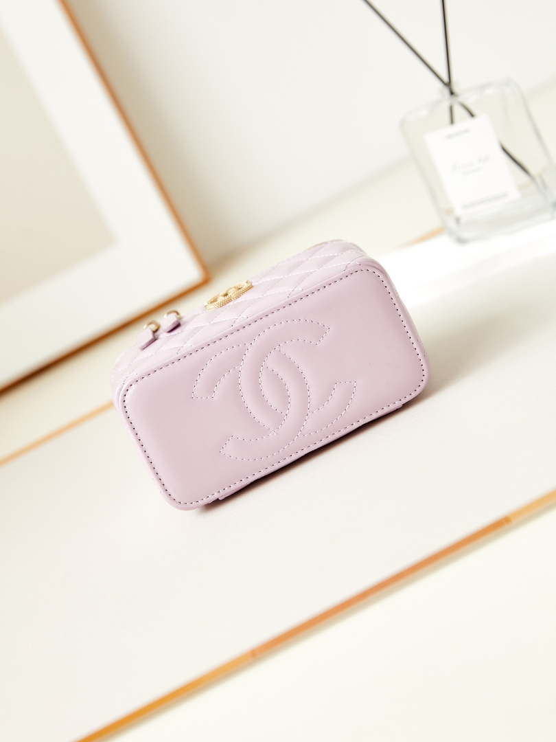 Chanel AP3804 Clutch Lambskin Vanity Box bag With Pearl handle Pink - Default Title - View 6