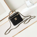Chanel AP3805 Mini Clutch Lambskin Vanity Box bag With Pearl handle Black - Default Title - View 1