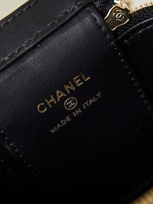 Chanel AP3805 Mini Clutch Lambskin Vanity Box bag With Pearl handle Black - Default Title - View 9
