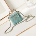 Chanel AP3805 Mini Clutch Lambskin Vanity Box bag With Pearl handle Green - Default Title - View 1