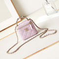 Chanel AP3805 Mini Clutch Lambskin Vanity Box bag With Pearl handle Pink - Default Title - View 1