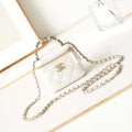 Chanel AP3805 Mini Clutch Lambskin Vanity Box bag With Pearl handle White - Default Title - View 1
