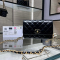 Chanel AP3938  Wallet On Chain Shiny Lambskin  Enamel & Gold-Tone Metal Black - Default Title - View 1
