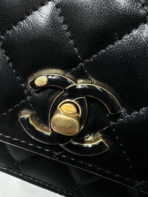 Chanel AP3938  Wallet On Chain Shiny Lambskin  Enamel & Gold-Tone Metal Black - Default Title - View 5