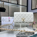 Chanel AP3938 Wallet On Chain Shiny Lambskin  Enamel & Gold-Tone Metal White - Default Title - View 1