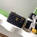 Chanel AP3940 25B Long Vanity with Chain  Calfskin Gold-Tone Meta Black
