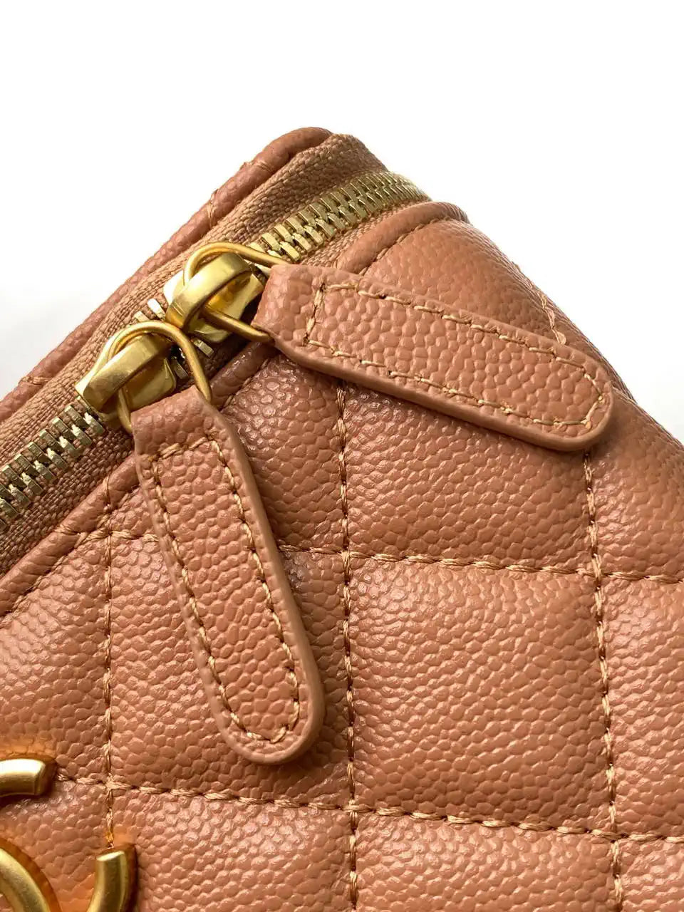 Chanel AP3940 25B Long Vanity with Chain  Calfskin Gold-Tone Meta Brown