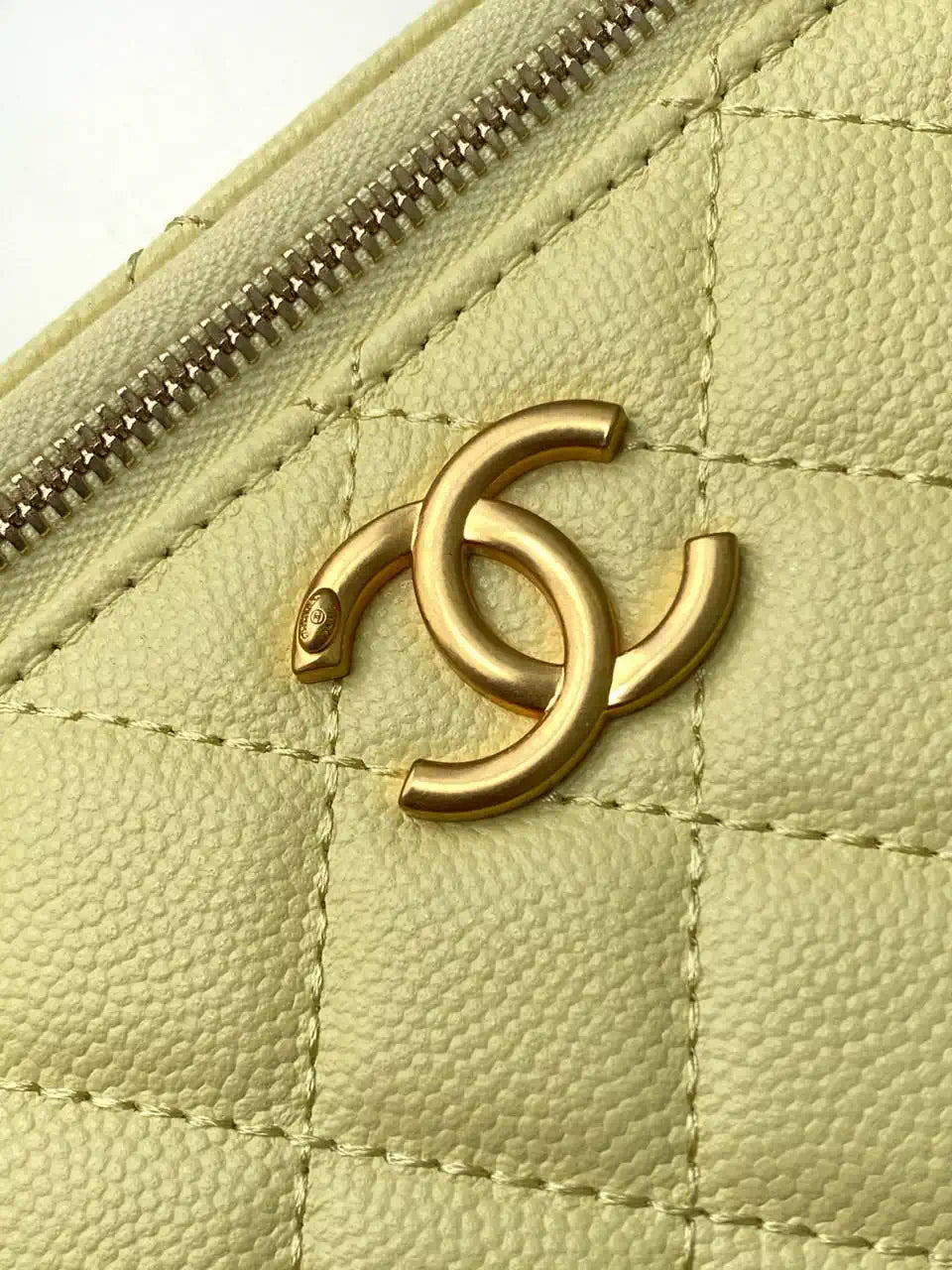 Chanel AP3940 25B Long Vanity with Chain  Calfskin Gold-Tone Meta Yellow
