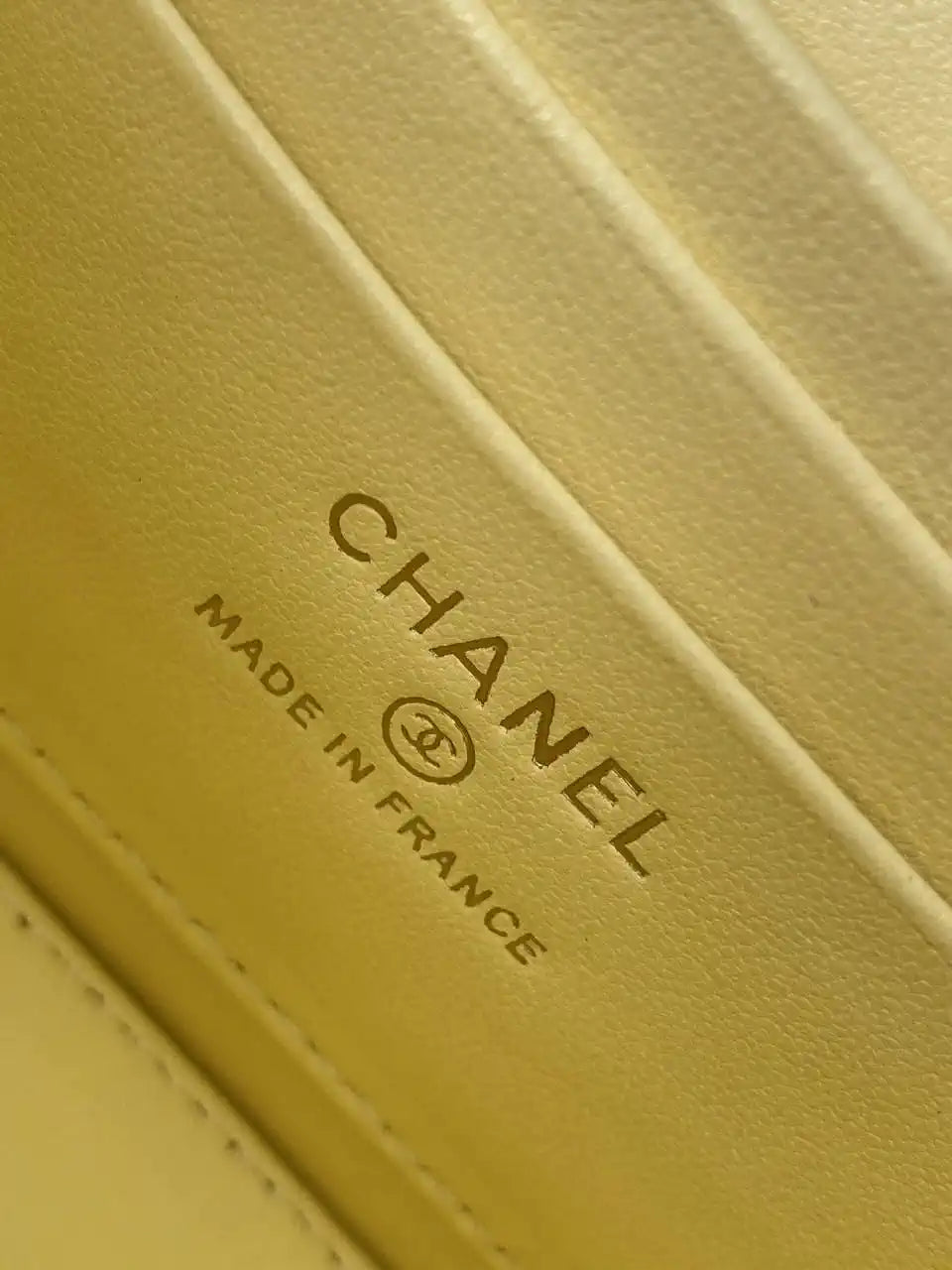 Chanel AP3940 25B Long Vanity with Chain  Calfskin Gold-Tone Meta Yellow