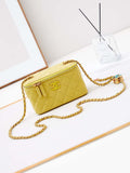 Chanel AP3940 Clutch With Chain Lambskin Vanity Box bag with Enamel buckle Yellow