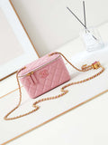 Chanel AP3940 Clutch With Chain Lambskin Vanity Box bag with Enamel buckle Pink