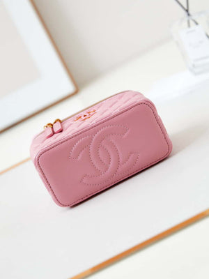 Chanel AP3940 Clutch With Chain Lambskin Vanity Box bag with Enamel buckle Pink - Default Title - View 6