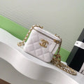 Chanel AP3941 25B  Small Vanity with Chain  Calfskin Gold-Tone Meta White