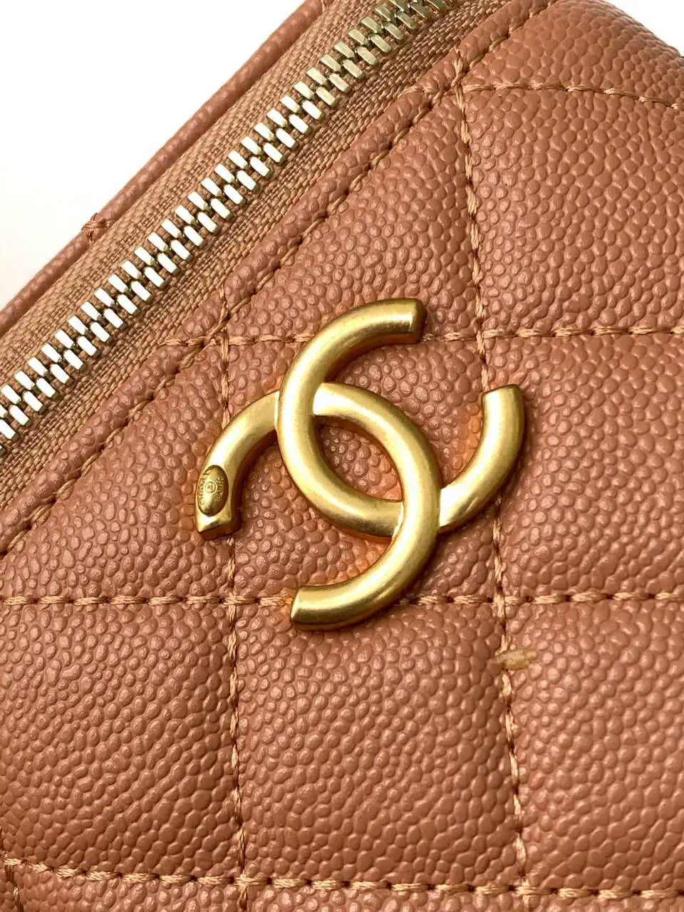 Chanel AP3941 25B  Small Vanity with Chain  Calfskin Gold-Tone Meta Brown