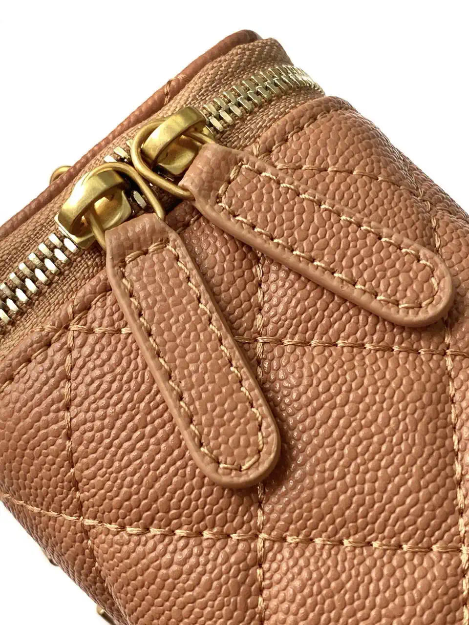 Chanel AP3941 25B  Small Vanity with Chain  Calfskin Gold-Tone Meta Brown