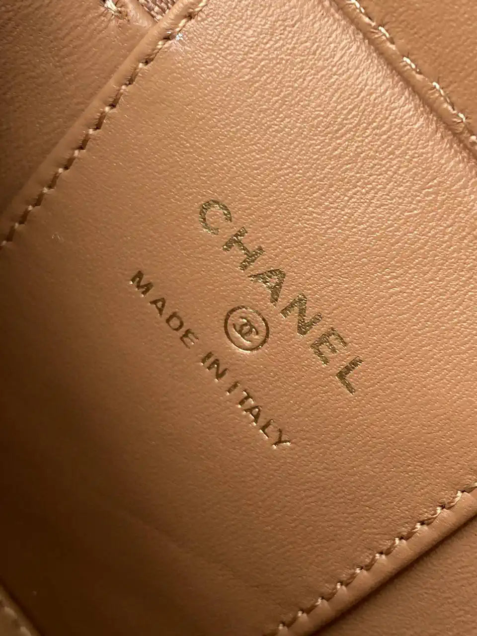 Chanel AP3941 25B  Small Vanity with Chain  Calfskin Gold-Tone Meta Brown