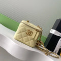 Chanel AP3941 25B  Small Vanity with Chain  Calfskin Gold-Tone Meta Yellow