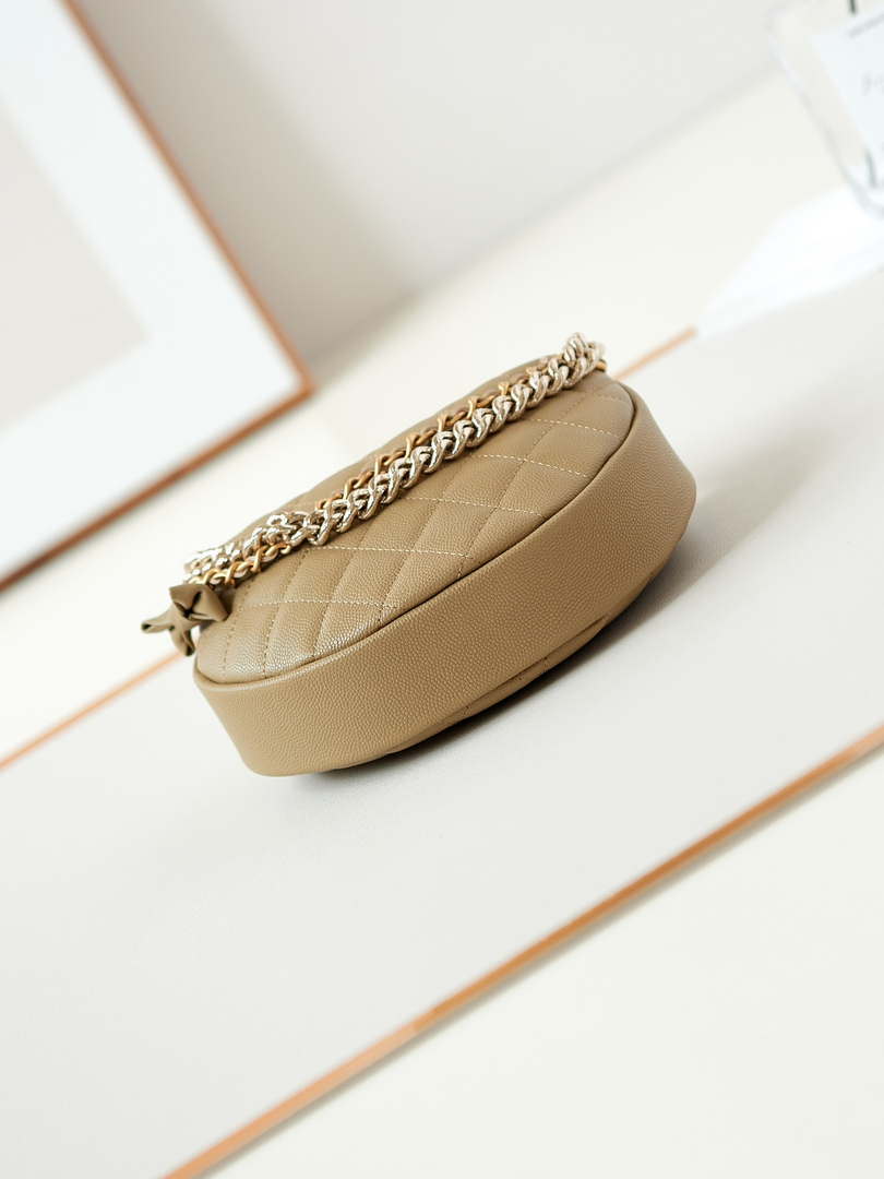 Chanel AP3943 Pouch Grained Shiny Calfskin & Gold-Tone Metal Apricot - Default Title - View 6