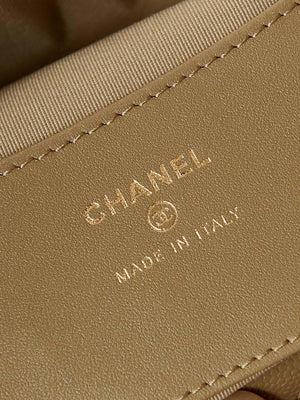 Chanel AP3943 Pouch Grained Shiny Calfskin & Gold-Tone Metal Apricot - Default Title - View 9