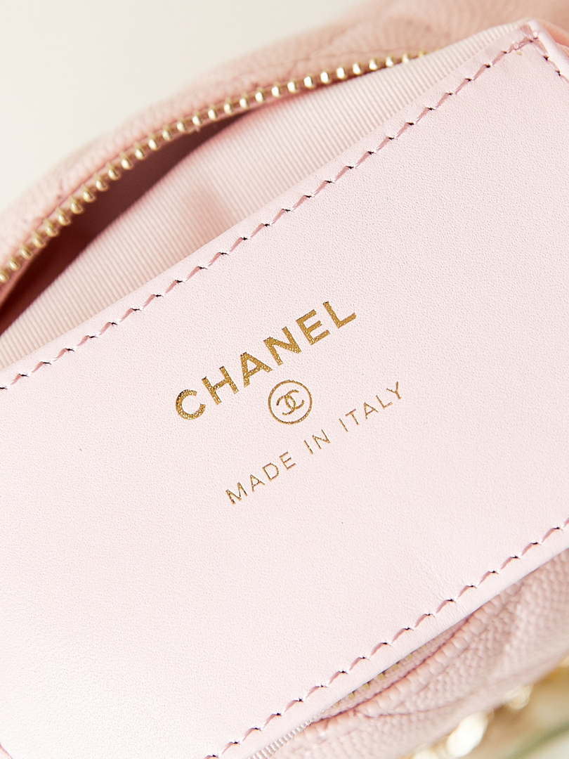 Chanel AP3943 Pouch Grained Shiny Calfskin & Gold-Tone Metal Pink