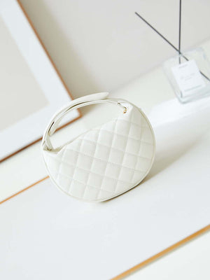 Chanel AP3943 Pouch Grained Shiny Calfskin & Gold-Tone Metal White - Default Title - View 5