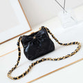 Chanel AP4028 Clutch with chain Lambskin Patent Crumpled Lambskin & Gold-Tone Metal Black - Default Title - View 1
