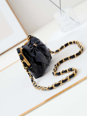 Chanel AP4028 Clutch with chain Lambskin Patent Crumpled Lambskin & Gold-Tone Metal Black - Default Title - View 3