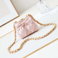 Chanel AP4028 Clutch with chain Lambskin Patent Crumpled Lambskin & Gold-Tone Metal Pink - Default Title - View 1