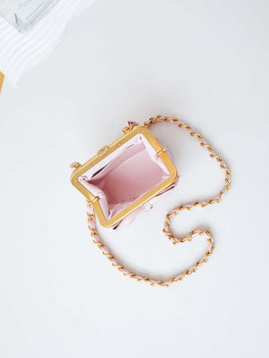Chanel AP4028 Clutch with chain Lambskin Patent Crumpled Lambskin & Gold-Tone Metal Pink - Default Title - View 8