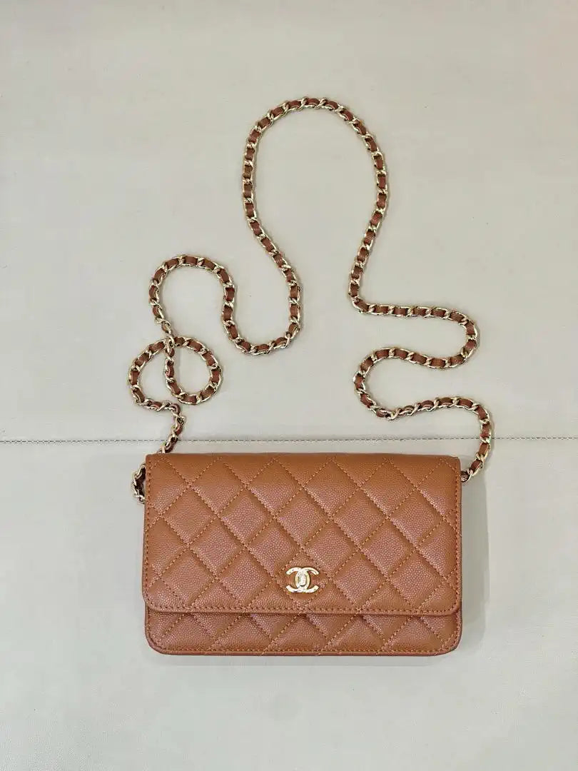 Chanel AP4241 Classic Wallet On Chain Calfskin Caramel