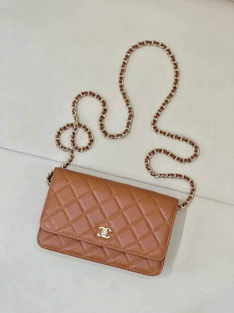 Chanel AP4241 Classic Wallet On Chain Calfskin Caramel